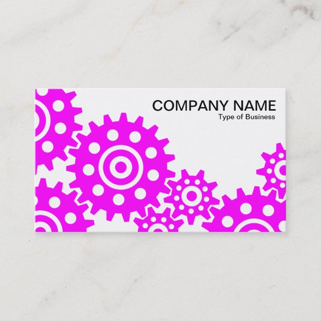 Wheels of Industry - Magenta and White Business Card (Front)