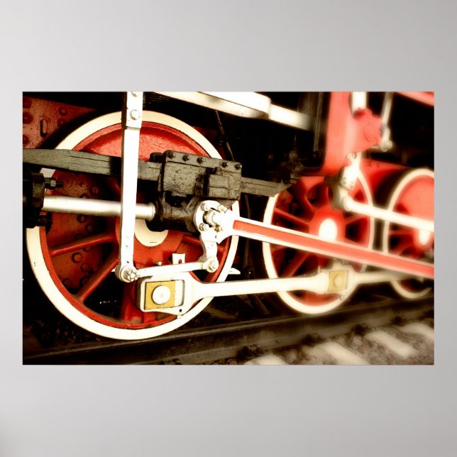 Wheels of steam locomotive poster (Front)