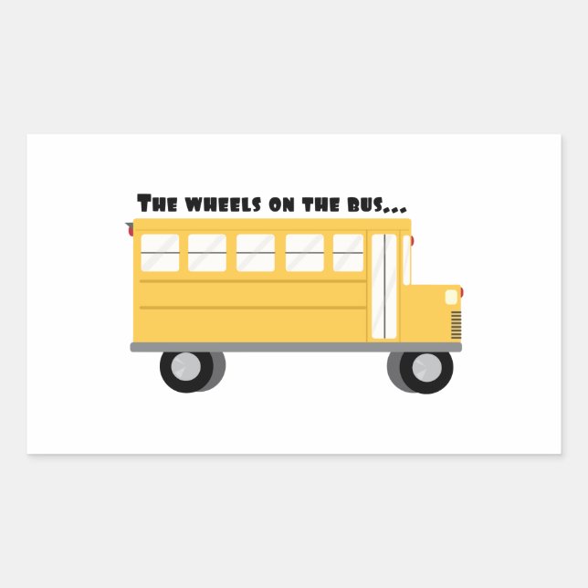 Wheels On Bus Rectangular Sticker (Front)