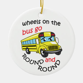 Wheels On the Bus Ceramic Ornament