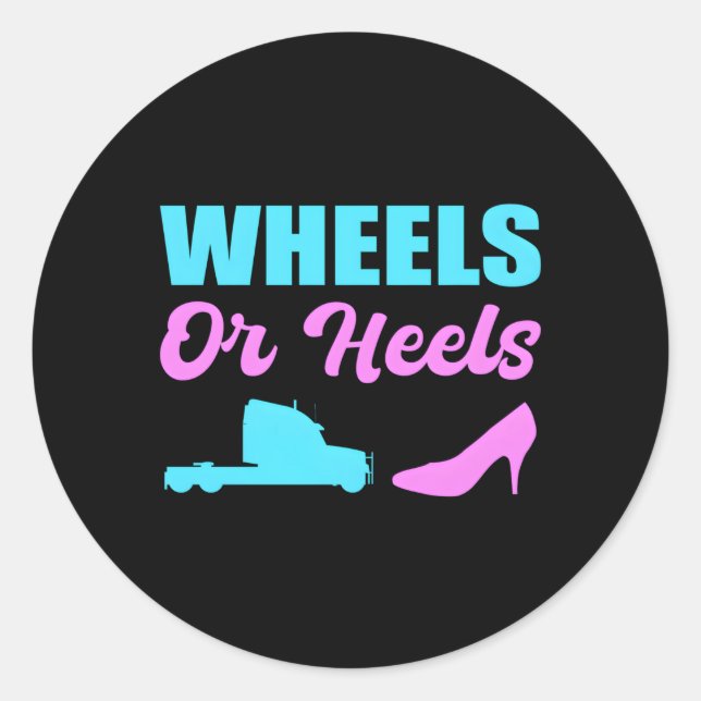 Wheels Or Heels Parent Classic Round Sticker (Front)