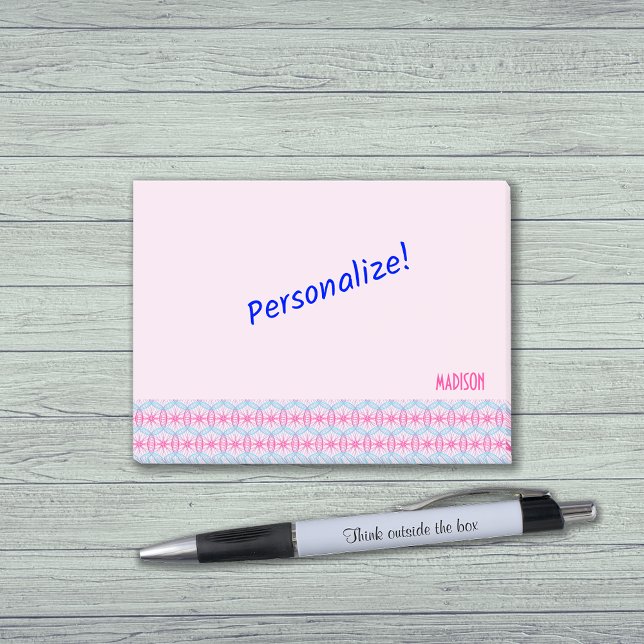 Wheels pattern custom text cycling themed post-it notes (Creator Uploaded)