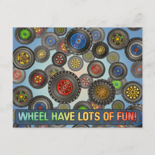 Wheels Tires Car Truck Theme Kids Party Invitation