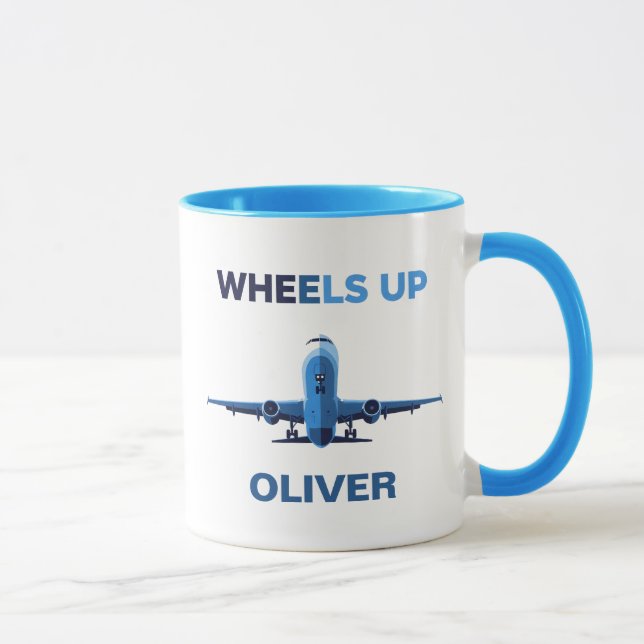 Wheels Up Aviation Takeoff Minimalist Mug (Right)