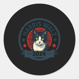 Wheimer 2024 Funny Cat Election Kamala Harris Tim  Classic Round Sticker