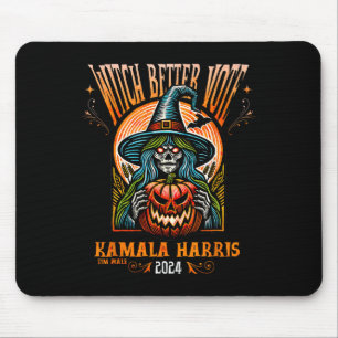 Wheimer 2024 Halloween Witch Better Vote Kamala Ha Mouse Pad