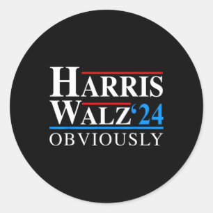 Wheimer 2024 Obviously Kamala Harris Tim Waltz Ele Classic Round Sticker
