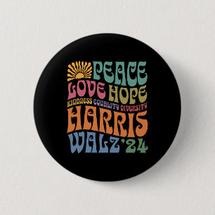Wheimer 2024 Peace Love Hope Kindness Equality Div 6 Cm Round Badge