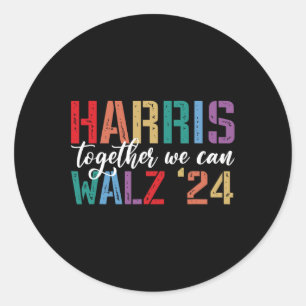 Wheimer 2024 Together We Can Retro Patriotic Men W Classic Round Sticker