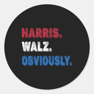 Wheimer Obviously 2024 Harris Waltz 2024  Classic Round Sticker