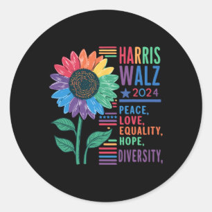 Wheimer Peace Love Equality Hope Diversity Kamala Classic Round Sticker