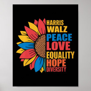 Wheimer Peace Love Equality Hope Diversity Sunflow Poster