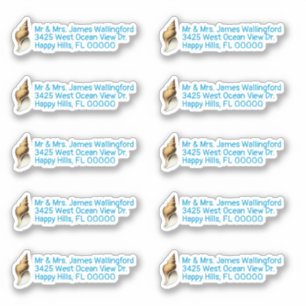 Whelk Shell Return Address Stickers