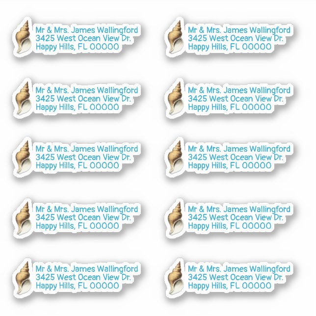 Whelk Shell Return Address Stickers (Front)