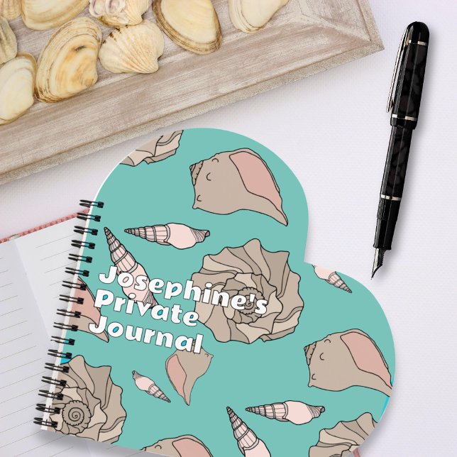 Whelk Shells Illustrated Custom Heart-shaped Notebook (Creator Uploaded)