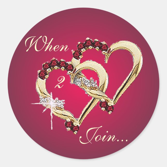 WHEN 2 HEARTS JOIN by SHRON SHARPE Classic Round Sticker (Front)