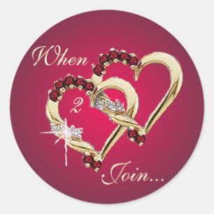 WHEN 2 HEARTS JOIN by SHRON SHARPE Classic Round Sticker