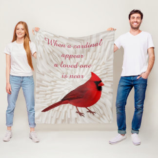 When A Cardinal Appear A Loved One Is Near Comfy Fleece Blanket