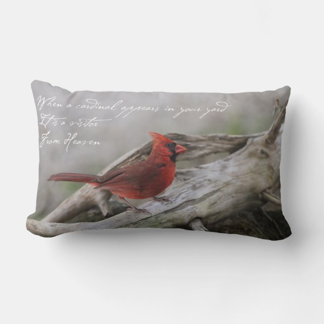 When a cardinal appears in your yard... lumbar cushion (Front)
