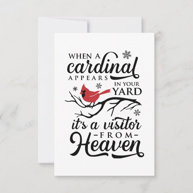 When a Cardinal Visits  Thank You Card (Front)