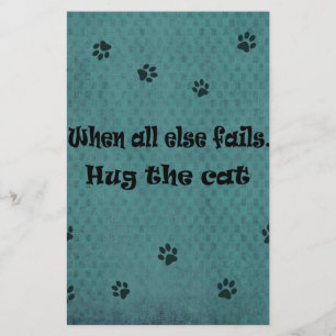 When all else fails...Hug the Cat Stationery