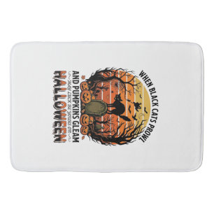 When Black Cats Prowl Halloween Cat Tombstone Pump Bath Mat