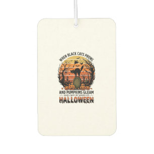 When Black Cats Prowl Halloween Cat Tombstone Pump Car Air Freshener