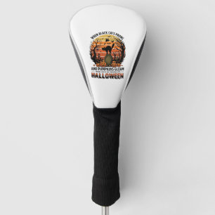 When Black Cats Prowl Halloween Cat Tombstone Pump Golf Head Cover