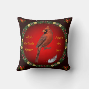 When Cardinals Appear ~ Angels Are Near ~Christmas Cushion