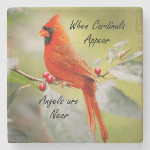 When Cardinals Appear, Angels are Near Stone Coaster