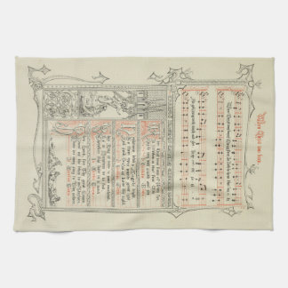 When Christ Was Born of Mary Free Medival Carol Tea Towel