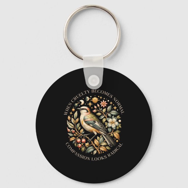 When cruelty becomes normal compassion looks key ring (Front)