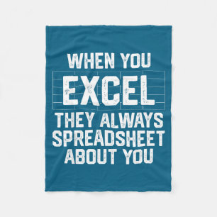 When excel spreadsheet about accounting fleece blanket