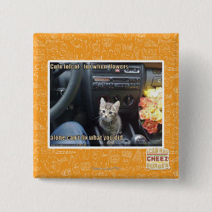 When flowers are not enough 15 cm square badge