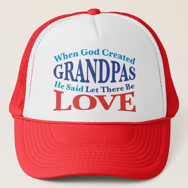 When God Created Grandpas Trucker Hat (Front)