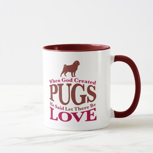 When God Created Pugs Mug (Right)