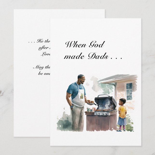 When God made Dads He Threw Away the Mould  Card (Front/Back)