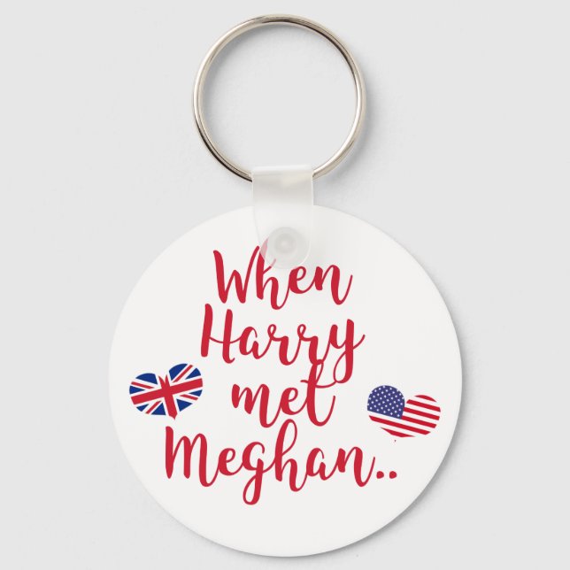 When Harry met Meghan | Fun Royal Wedding Key Ring (Front)