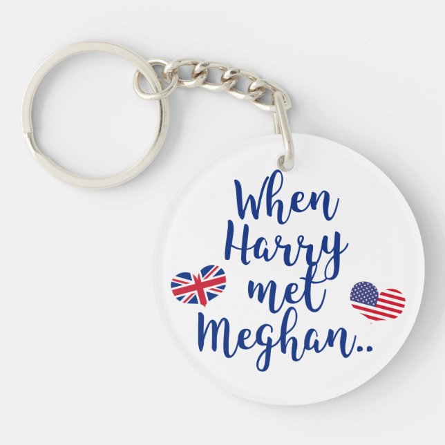 When Harry met Meghan | Fun Royal Wedding Key Ring (Front)