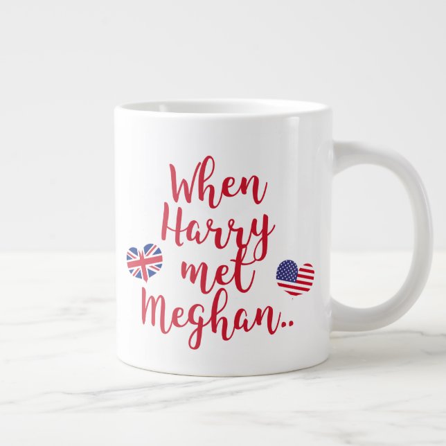 When Harry met Meghan | Fun Royal Wedding Large Coffee Mug (Right)