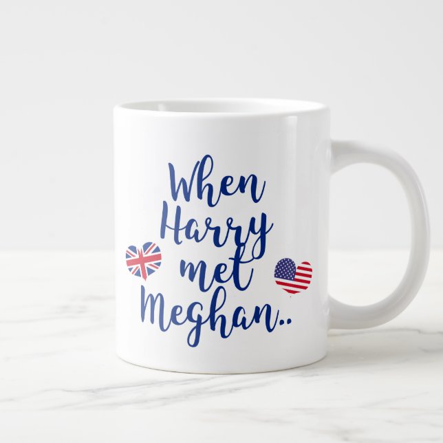 When Harry met Meghan | Fun Royal Wedding Large Coffee Mug (Right)