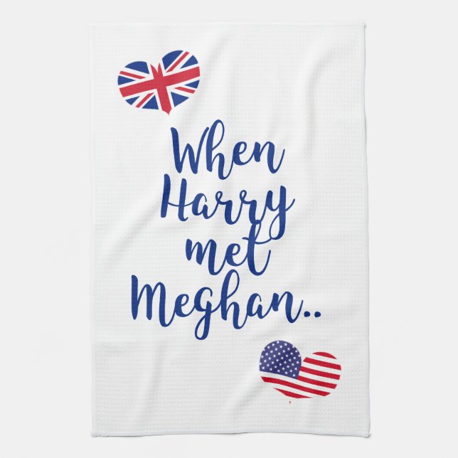 When Harry met Meghan | Fun Royal Wedding Tea Towel (Vertical)
