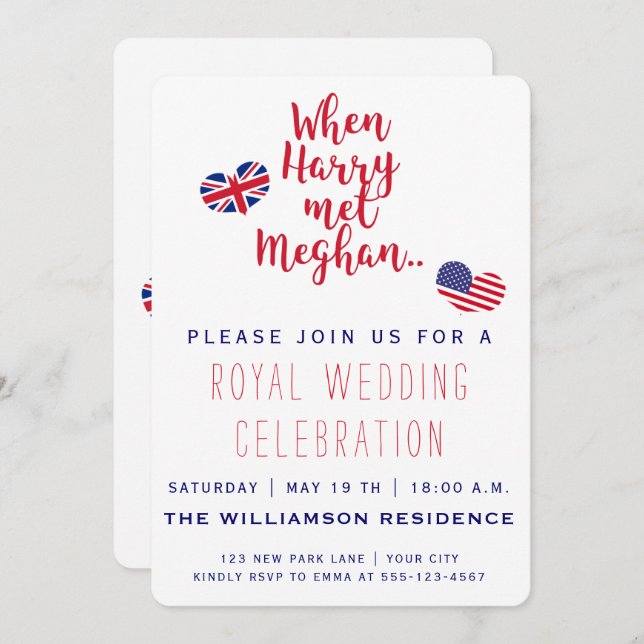 When Harry met Meghan | Royal Wedding Invitation (Front/Back)