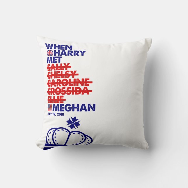 When Harry Met Meghan Royal Wedding Quirky Merch! Cushion (Front)