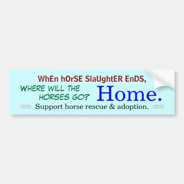 WhEn hOrSE SlaUghtER EnDS,, Where will the, 999... Bumper Sticker (Front)