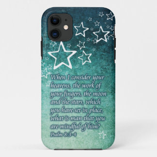 When I Consider the Stars Psalm 8:3-4 Bible Verse iPhone 11 Case