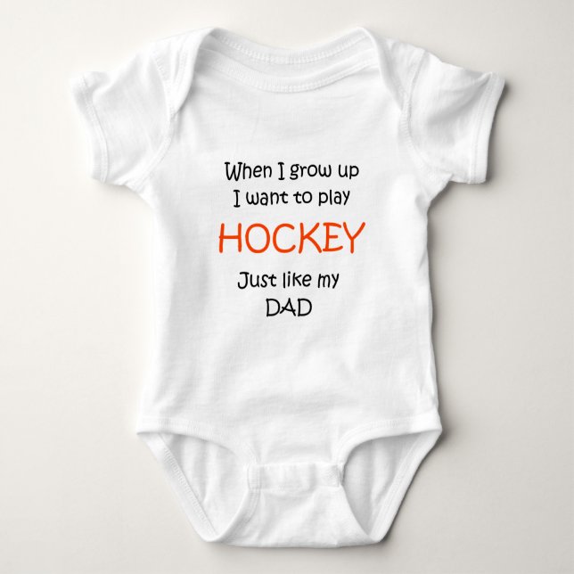 When I grow up Hockey text only Baby Bodysuit (Front)