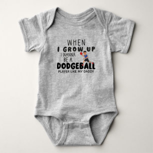 When I Grow up I Wanna Be a Dodgeball player Baby Bodysuit