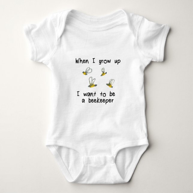 When I grow up I want to be a beekeeper Baby Bodysuit (Front)