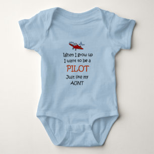 When I grow up Pilot Baby Bodysuit